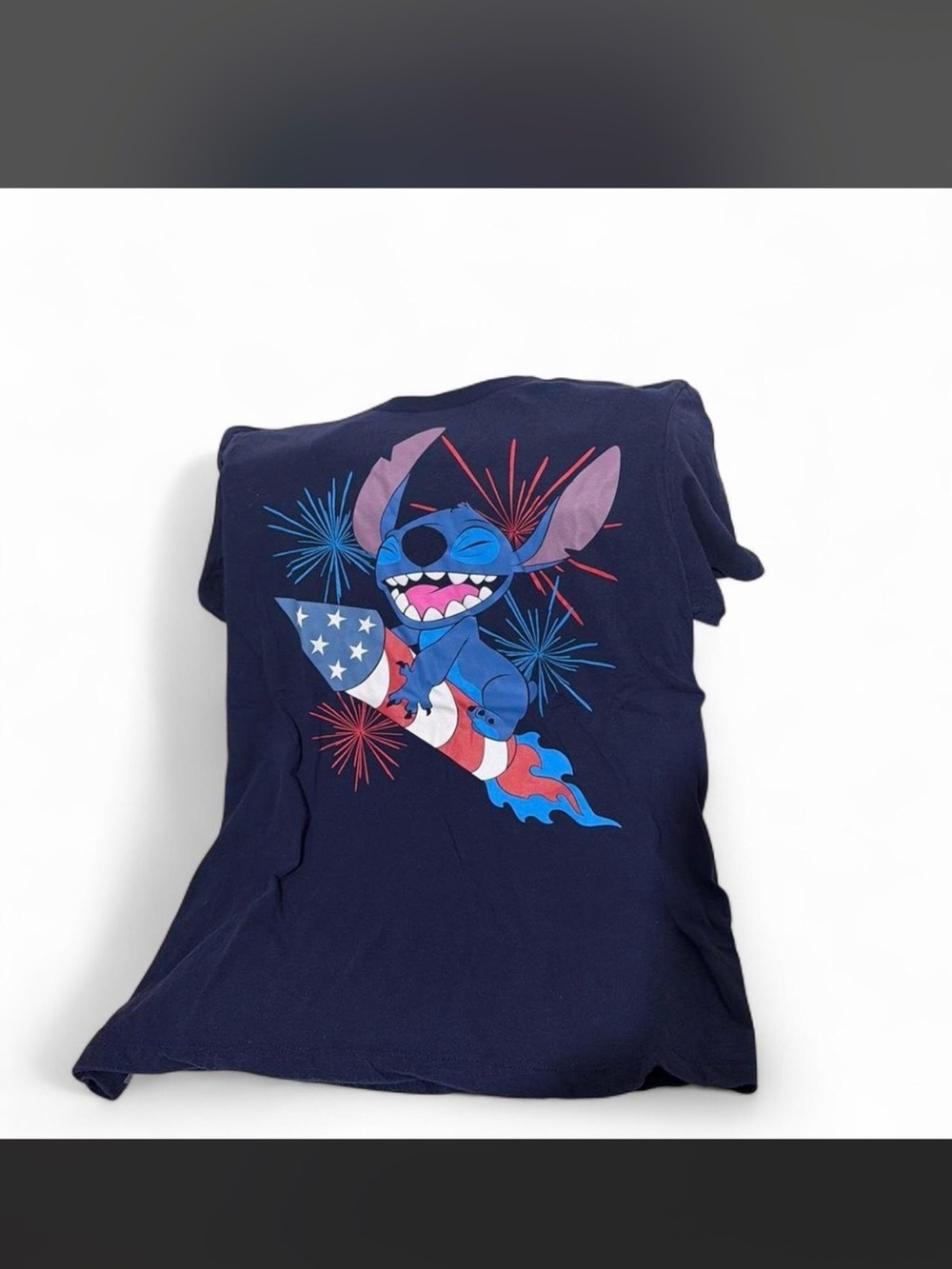 Kids Navy Blue Stitch Fireworks Graphic Tee